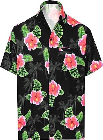 M, HAPPY BAY Men's Hawaiian Shirts Short Sleeve Button Down Shirt Mens Summer Sh