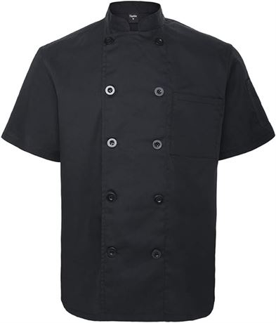 SIZE: M TopTie Unisex Short Sleeve Chef Coat Jacket