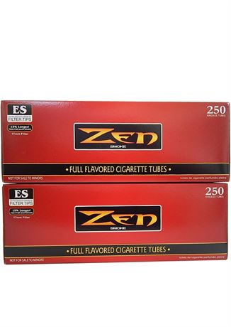 Zen King Size Full Flavor Cigarette Tubes -2 Pack 250 ct per Box