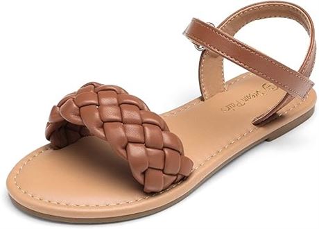 DREAM PAIRS Girls Sandals Classic Open Toe Braided Flat Sandals SZ 5
