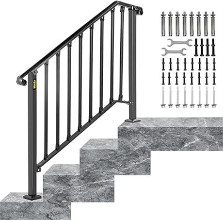 Handrails for Outdoor Steps, Fit 3 or 4 Steps Outd...