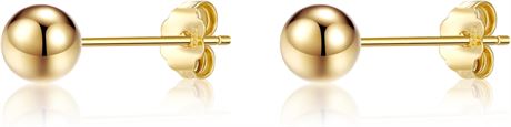ToHeart Stud Ball earrings Women Hypoallergenic Gold Flat Back Stud Earrings