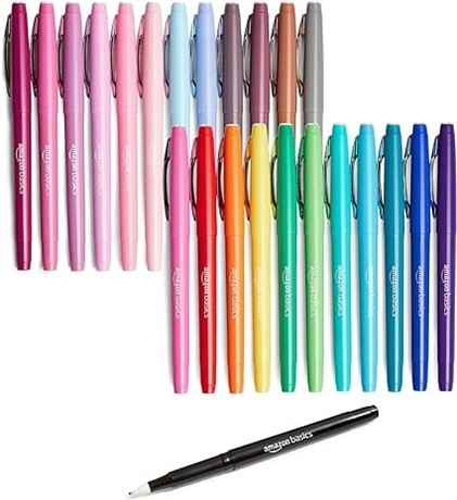 24 Pack, Amazon Basics Felt Tip Marker Pens, Assorted Colors