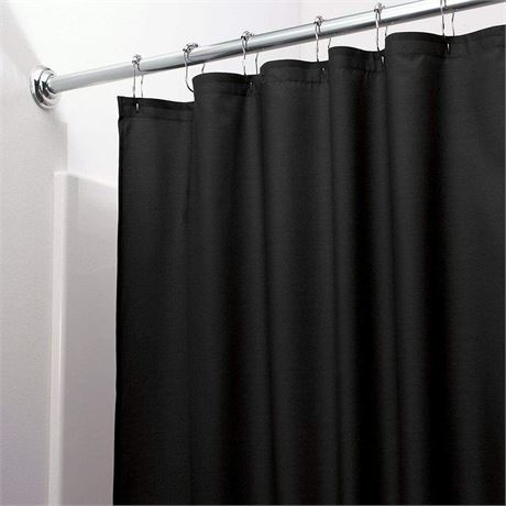 Dependable Magnetized Vinyl Shower Curtain Liner Black 70" x 72"