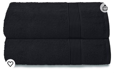 Belizzi Home Cotton 2 Pack Oversized Bath Towel Set 28x55 inches, Large Bath Tow