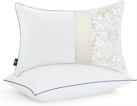 CHUN YI Bed Pillows for Sleeping, Adjustable Shredded Gel Memory Foam Cooling Pi