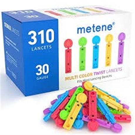 310 pieces Lancets Metene 30 Gauge for Blood Sugar Glucose Test Strip