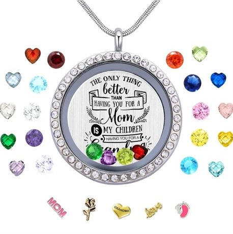 Best Mom Mother Gift, Floating Charms Locket - (See Description)