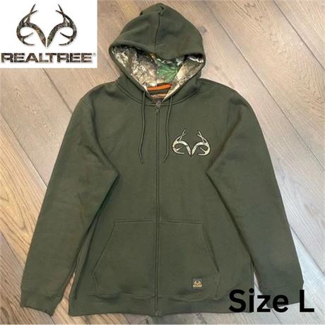 Size L, Green Real Tree Camo Hoodie