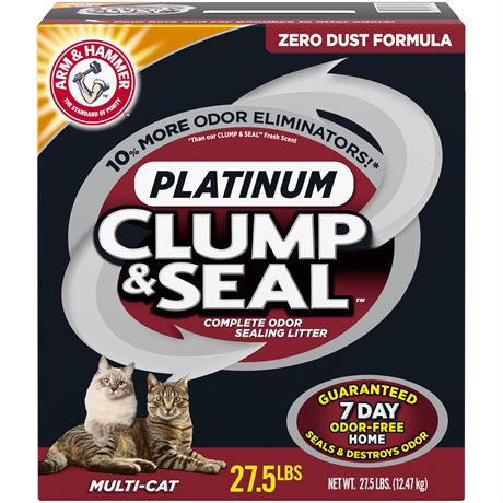 Arm & Hammer Clump & Seal Platinum Multi-Cat Litter, 27.5 Lbs.