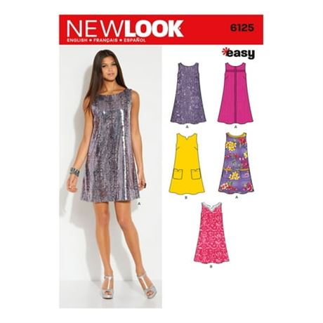 New Look Sewing Pattern 6125 - Misses Dress Size a: (10-22)