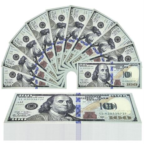 AKEISI 200 Pcs Prank Play Props - US $100.00 bills