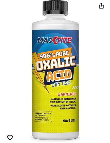 Oxalic Acid (2 lbs) 99.6% Pure - Metal & Wood Cleaning and Bleaching, Rust Remov