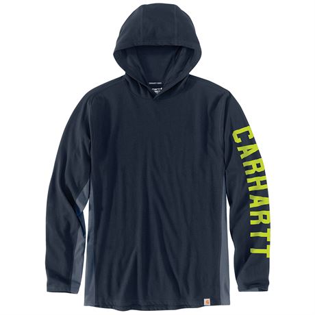 LARGE - Carhartt Men's Force Relaxed Fit Midweight Long-Sleeve Hooded Tee