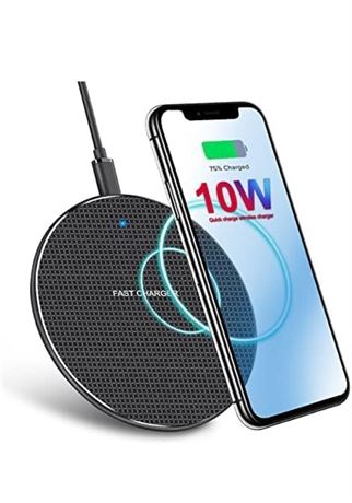 Universal 10W Wireless Fast Charging Pad (All Mobile Devices) Compatible with iP