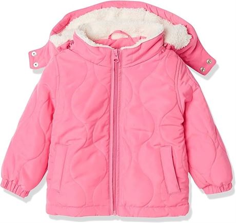 MEDIUM Amazon Essentials Unisex Kids and Toddlers Sherpa Lined Quilted Jacket