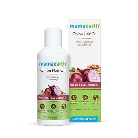 MAMAEARTH Onion Oil for Hair Growth & Hair Fall Control with Redensyl 150ml