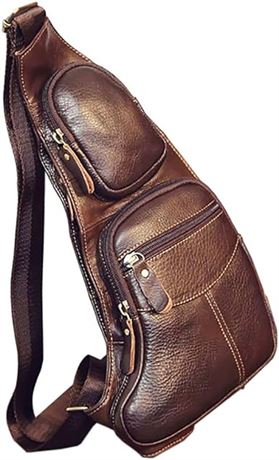 KPYWZER Vintage Leather Sling Bag Backpack for...