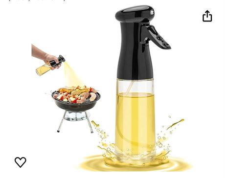 Olive Oil Sprayer for Cooking, 200ml Glass Oil Dispenser Bottle Spray Mister, Re